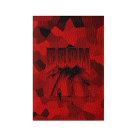 Обложка для паспорта матовая кожа с принтом Doom classic 3 в Тюмени, натуральная матовая кожа | размер 19,3 х 13,7 см; прозрачные пластиковые крепления | 