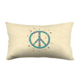 Подушка 3D антистресс с принтом Peace в Тюмени, наволочка — 100% полиэстер, наполнитель — вспененный полистирол | состоит из подушки и наволочки на молнии | peace | мир | пис | хиппи | цветы