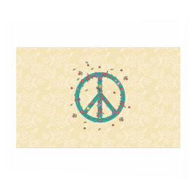 Бумага для упаковки 3D с принтом Peace в Тюмени, пластик и полированная сталь | круглая форма, металлическое крепление в виде кольца | peace | мир | пис | хиппи | цветы