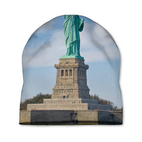 Шапка 3D с принтом Статуя свободы в Тюмени, 100% полиэстер | универсальный размер, печать по всей поверхности изделия | америка | сша