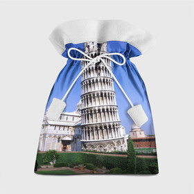 Подарочный 3D мешок с принтом Пизанская башня в Тюмени, 100% полиэстер | Размер: 29*39 см | италия | турист