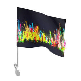 Флаг для автомобиля с принтом Взрыв красок в Тюмени, 100% полиэстер | Размер: 30*21 см | абстракция | абстракция красок | брызги | краска | цветные