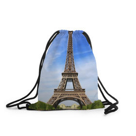 Рюкзак-мешок 3D с принтом Эйфелева башня в Тюмени, 100% полиэстер | плотность ткани — 200 г/м2, размер — 35 х 45 см; лямки — толстые шнурки, застежка на шнуровке, без карманов и подкладки | france | франция | эфелева