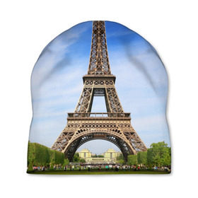 Шапка 3D с принтом Эйфелева башня в Тюмени, 100% полиэстер | универсальный размер, печать по всей поверхности изделия | Тематика изображения на принте: france | франция | эфелева