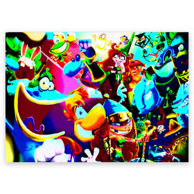 Поздравительная открытка с принтом Rayman в Тюмени, 100% бумага | плотность бумаги 280 г/м2, матовая, на обратной стороне линовка и место для марки
 | game | rayman | игры | прикольные