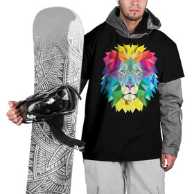Накидка на куртку 3D с принтом Lion color в Тюмени, 100% полиэстер |  | Тематика изображения на принте: lion | голова животного | кот | кошка | лев | цвет