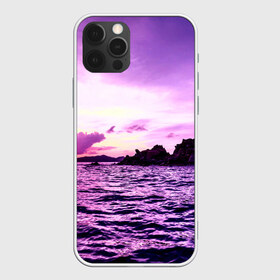 Чехол для iPhone 12 Pro Max с принтом Закат в Тюмени, Силикон |  | закат | море | пейзаж | фиолетовый