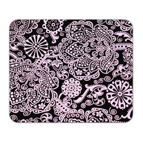 Коврик прямоугольный с принтом Узоры в Тюмени, натуральный каучук | размер 230 х 185 мм; запечатка лицевой стороны | Тематика изображения на принте: кружево | розовый | цветы
