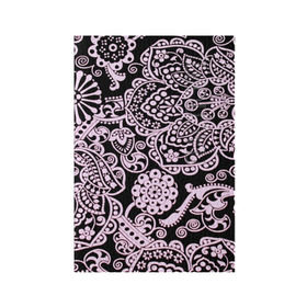 Обложка для паспорта матовая кожа с принтом Узоры в Тюмени, натуральная матовая кожа | размер 19,3 х 13,7 см; прозрачные пластиковые крепления | Тематика изображения на принте: кружево | розовый | цветы
