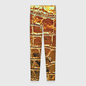 Леггинсы 3D с принтом Золотая кожа в Тюмени, 80% полиэстер, 20% эластан | Эластичный пояс, зауженные к низу, низкая посадка | металлик | текстура