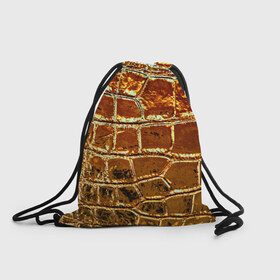 Рюкзак-мешок 3D с принтом Золотая кожа в Тюмени, 100% полиэстер | плотность ткани — 200 г/м2, размер — 35 х 45 см; лямки — толстые шнурки, застежка на шнуровке, без карманов и подкладки | металлик | текстура