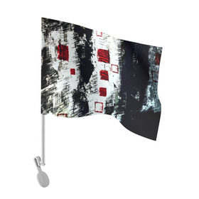 Флаг для автомобиля с принтом Штриховка в Тюмени, 100% полиэстер | Размер: 30*21 см | абстракция | абстракция красок | брызги | краска | штрихи
