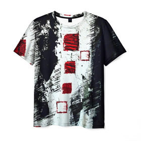 Мужская футболка 3D с принтом Штриховка в Тюмени, 100% полиэфир | прямой крой, круглый вырез горловины, длина до линии бедер | абстракция | абстракция красок | брызги | краска | штрихи