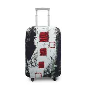 Чехол для чемодана 3D с принтом Штриховка в Тюмени, 86% полиэфир, 14% спандекс | двустороннее нанесение принта, прорези для ручек и колес | абстракция | абстракция красок | брызги | краска | штрихи