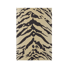 Обложка для паспорта матовая кожа с принтом Тигр в Тюмени, натуральная матовая кожа | размер 19,3 х 13,7 см; прозрачные пластиковые крепления | 