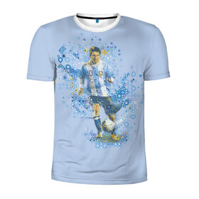 Мужская футболка 3D спортивная с принтом Лео Месси в Тюмени, 100% полиэстер с улучшенными характеристиками | приталенный силуэт, круглая горловина, широкие плечи, сужается к линии бедра | barselona | messi | аргентина | барселона | месси | футбол