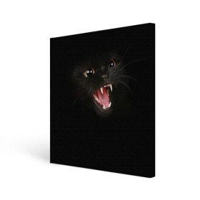 Холст квадратный с принтом Чёрный кот в Тюмени, 100% ПВХ |  | Тематика изображения на принте: киска | кот | кошка