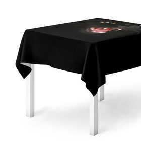 Скатерть 3D с принтом Чёрный кот в Тюмени, 100% полиэстер (ткань не мнется и не растягивается) | Размер: 150*150 см | Тематика изображения на принте: киска | кот | кошка