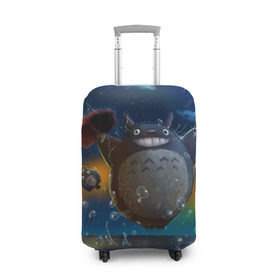 Чехол для чемодана 3D с принтом Тоторо в Тюмени, 86% полиэфир, 14% спандекс | двустороннее нанесение принта, прорези для ручек и колес | totoro | тоторо