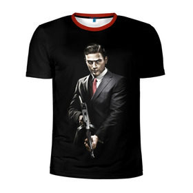 Мужская футболка 3D спортивная с принтом Mafia в Тюмени, 100% полиэстер с улучшенными характеристиками | приталенный силуэт, круглая горловина, широкие плечи, сужается к линии бедра | gta | mafia