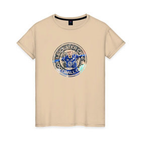 Женская футболка хлопок с принтом Leicester Vardy в Тюмени, 100% хлопок | прямой крой, круглый вырез горловины, длина до линии бедер, слегка спущенное плечо | city | club | football | leicester | lester | апл | лестер | сити