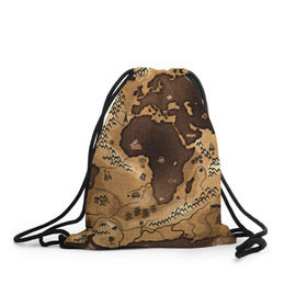 Рюкзак-мешок 3D с принтом Карта мира в Тюмени, 100% полиэстер | плотность ткани — 200 г/м2, размер — 35 х 45 см; лямки — толстые шнурки, застежка на шнуровке, без карманов и подкладки | world3d | география | карта | мир | популярные | прикольные