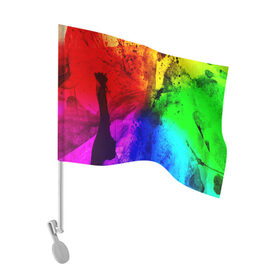 Флаг для автомобиля с принтом Grunge paint в Тюмени, 100% полиэстер | Размер: 30*21 см | абстракция | абстракция красок | арт | брызги | краска | цветные