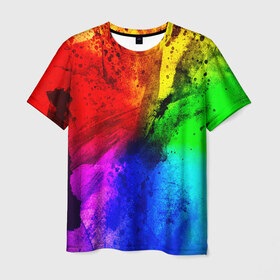 Мужская футболка 3D с принтом Grunge paint в Тюмени, 100% полиэфир | прямой крой, круглый вырез горловины, длина до линии бедер | абстракция | абстракция красок | арт | брызги | краска | цветные
