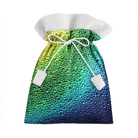 Подарочный 3D мешок с принтом Пузырьки в Тюмени, 100% полиэстер | Размер: 29*39 см | Тематика изображения на принте: капли | радуга | роса | текстура