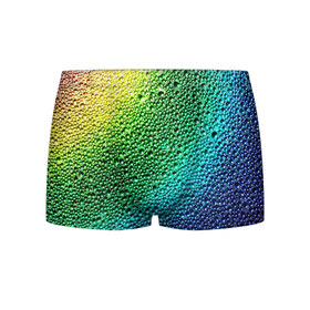 Мужские трусы 3D с принтом Пузырьки в Тюмени, 50% хлопок, 50% полиэстер | классическая посадка, на поясе мягкая тканевая резинка | Тематика изображения на принте: капли | радуга | роса | текстура