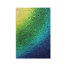 Обложка для паспорта матовая кожа с принтом Пузырьки в Тюмени, натуральная матовая кожа | размер 19,3 х 13,7 см; прозрачные пластиковые крепления | Тематика изображения на принте: капли | радуга | роса | текстура