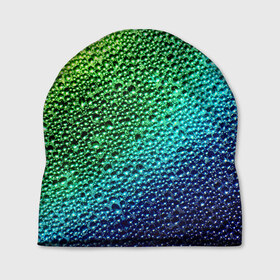 Шапка 3D с принтом Пузырьки в Тюмени, 100% полиэстер | универсальный размер, печать по всей поверхности изделия | капли | радуга | роса | текстура