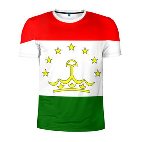 Мужская футболка 3D спортивная с принтом Таджикистан в Тюмени, 100% полиэстер с улучшенными характеристиками | приталенный силуэт, круглая горловина, широкие плечи, сужается к линии бедра | нации | страна | флаг