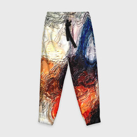 Детские брюки 3D с принтом Размытые краски в Тюмени, 100% полиэстер | манжеты по низу, эластичный пояс регулируется шнурком, по бокам два кармана без застежек, внутренняя часть кармана из мелкой сетки | разноцветный | текстура | фильтр