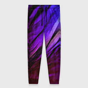 Женские брюки 3D с принтом Фиолетовый в Тюмени, полиэстер 100% | прямой крой, два кармана без застежек по бокам, с мягкой трикотажной резинкой на поясе и по низу штанин. В поясе для дополнительного комфорта — широкие завязки | волна | текстура | фиолетовый
