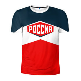 Мужская футболка 3D спортивная с принтом Россия СССР в Тюмени, 100% полиэстер с улучшенными характеристиками | приталенный силуэт, круглая горловина, широкие плечи, сужается к линии бедра | 2016 | олимпиада | ретро | россия | сборная | сборная россии | советский союз | ссср