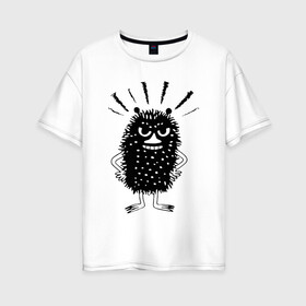 Женская футболка хлопок Oversize с принтом Вонючка Стинки в Тюмени, 100% хлопок | свободный крой, круглый ворот, спущенный рукав, длина до линии бедер
 | stinky | муми тролль