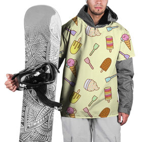 Накидка на куртку 3D с принтом Мороженки в Тюмени, 100% полиэстер |  | ice | icecream | арт | еда | мороженое