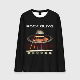 Мужской лонгслив 3D с принтом ROCK ALIVE в Тюмени, 100% полиэстер | длинные рукава, круглый вырез горловины, полуприлегающий силуэт | Тематика изображения на принте: rock | рок | рок жив | рок музыка | русский рок