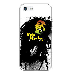 Чехол для iPhone 5/5S матовый с принтом Bob Marley в Тюмени, Силикон | Область печати: задняя сторона чехла, без боковых панелей | bob marley | боб марли | музыка | регги | ямайка