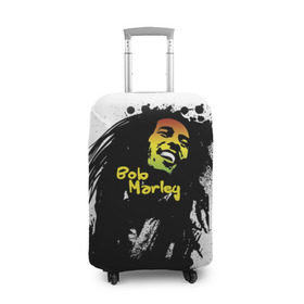 Чехол для чемодана 3D с принтом Bob Marley в Тюмени, 86% полиэфир, 14% спандекс | двустороннее нанесение принта, прорези для ручек и колес | bob marley | боб марли | музыка | регги | ямайка