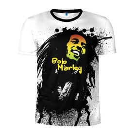 Мужская футболка 3D спортивная с принтом Bob Marley в Тюмени, 100% полиэстер с улучшенными характеристиками | приталенный силуэт, круглая горловина, широкие плечи, сужается к линии бедра | bob marley | боб марли | музыка | регги | ямайка