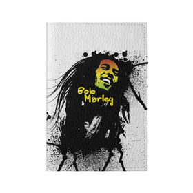 Обложка для паспорта матовая кожа с принтом Bob Marley в Тюмени, натуральная матовая кожа | размер 19,3 х 13,7 см; прозрачные пластиковые крепления | bob marley | боб марли | музыка | регги | ямайка