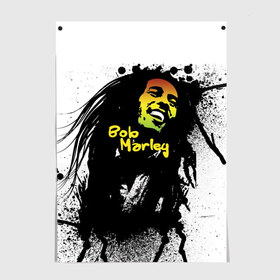 Постер с принтом Bob Marley в Тюмени, 100% бумага
 | бумага, плотность 150 мг. Матовая, но за счет высокого коэффициента гладкости имеет небольшой блеск и дает на свету блики, но в отличии от глянцевой бумаги не покрыта лаком | bob marley | боб марли | музыка | регги | ямайка