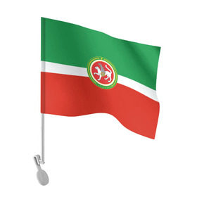 Флаг для автомобиля с принтом Татарстан в Тюмени, 100% полиэстер | Размер: 30*21 см | казань | республика | татарин | татарка