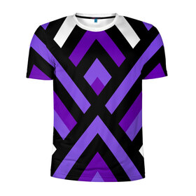 Мужская футболка 3D спортивная с принтом Geomerika в Тюмени, 100% полиэстер с улучшенными характеристиками | приталенный силуэт, круглая горловина, широкие плечи, сужается к линии бедра | паттерн | фиолетовый