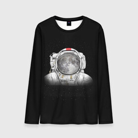 Мужской лонгслив 3D с принтом Космонавт 1 в Тюмени, 100% полиэстер | длинные рукава, круглый вырез горловины, полуприлегающий силуэт | astro | moon | space monkey | star | stars | астронавт | звезды | земля | космонавт | космос | луна | скафандр