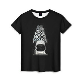 Женская футболка 3D с принтом Космонавт 2 в Тюмени, 100% полиэфир ( синтетическое хлопкоподобное полотно) | прямой крой, круглый вырез горловины, длина до линии бедер | astro | moon | space monkey | star | stars | астронавт | звезды | земля | космонавт | космос | луна | скафандр