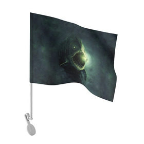 Флаг для автомобиля с принтом Рыба удильщик в Тюмени, 100% полиэстер | Размер: 30*21 см | рыбалка