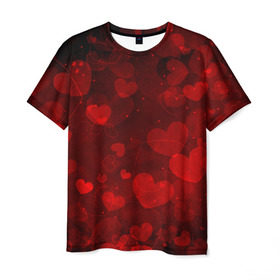 Мужская футболка 3D с принтом Сердечко в Тюмени, 100% полиэфир | прямой крой, круглый вырез горловины, длина до линии бедер | 14 февраля | красная | любовь | сердце